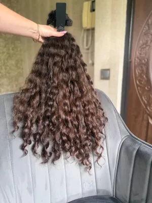 Curly natural hair, 25.5" (65 cm), 224 g — #UU64