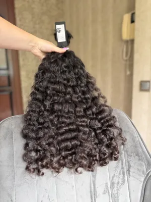 Curly natural hair, 22.5" (57 cm), 216 g — #UU133 — photo 3