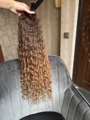 Curly natural hair, 27.5" (70 cm), 130 g — #DK56 — photo 2