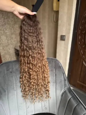 Curly natural hair, 27.5" (70 cm), 130 g — #DK56 — photo 3