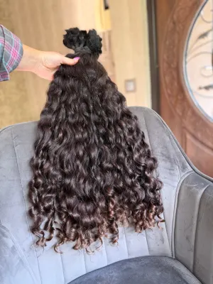 Curly natural hair, 25.5" (65 cm), 400 g — #UU123