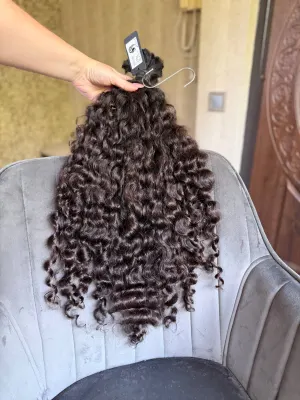 Curly natural hair, 24.5" (62 cm), 214 g — #UU115 — photo 2