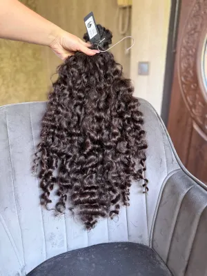 Curly natural hair, 24.5" (62 cm), 214 g — #UU115