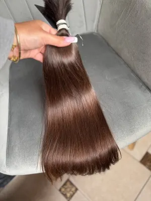 Straight natural hair, 19.5" (50 cm), 85 g — #AA4539 — photo 3