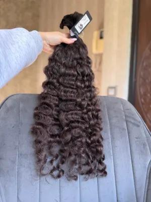 Curly natural hair, 22" (56 cm), 136 g — #UU147 — photo 4