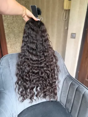 Curly natural hair, 29" (74 cm), 259 g — #UU91 — photo 2