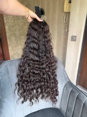 Curly natural hair, 29" (74 cm), 259 g — #UU91