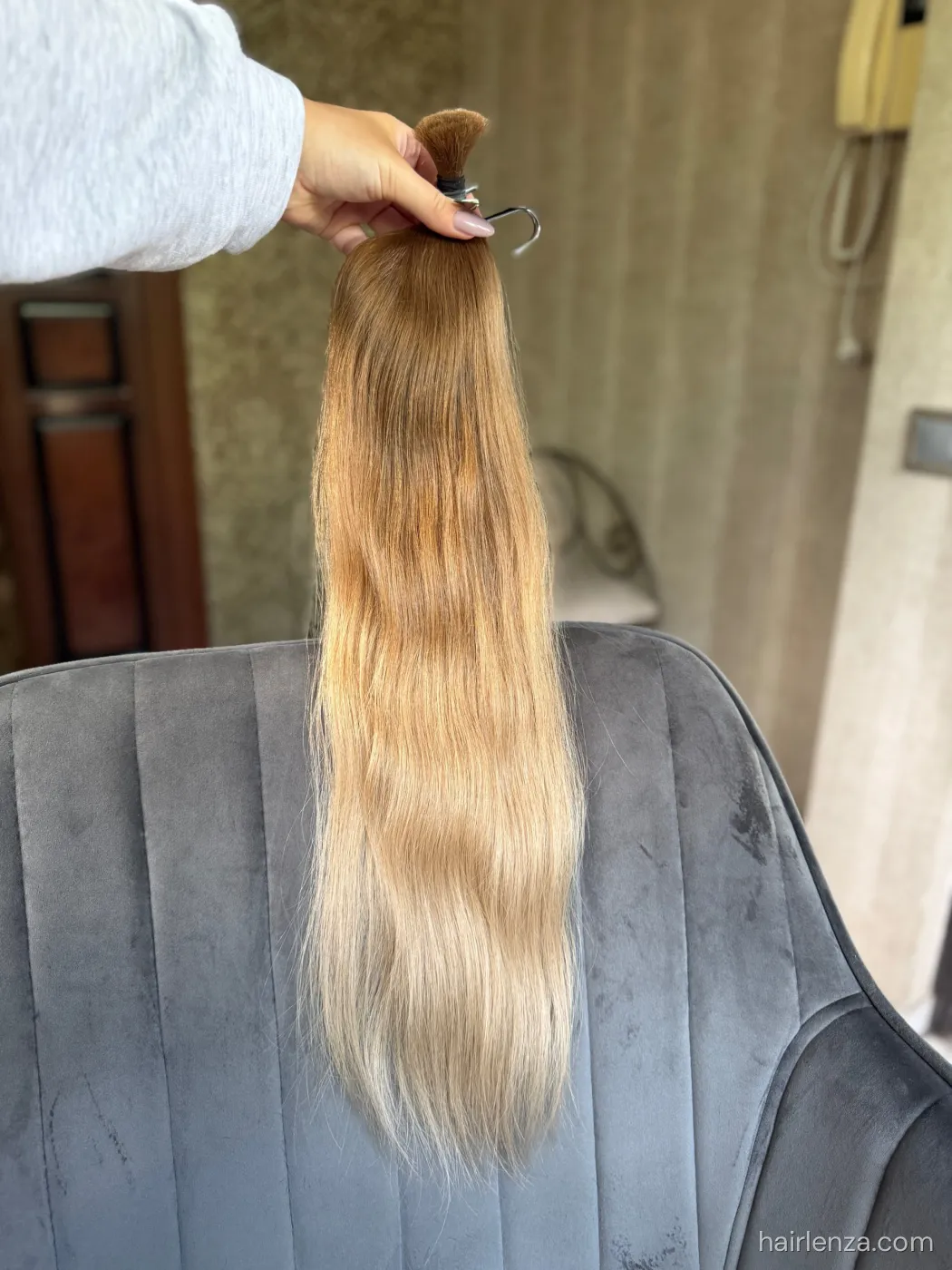 Straight natural hair, 23.5" (60 cm), 76 g — #DK1