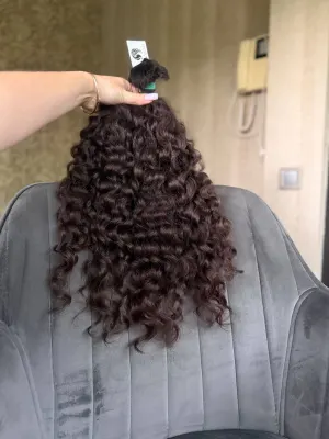 Curly natural hair, 19.5" (50 cm), 163 g — #UU103