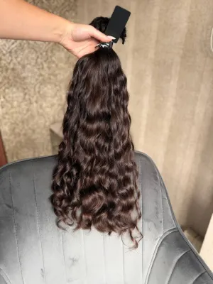 Wavy natural hair, 24.5" (62 cm), 207 g — #AY195