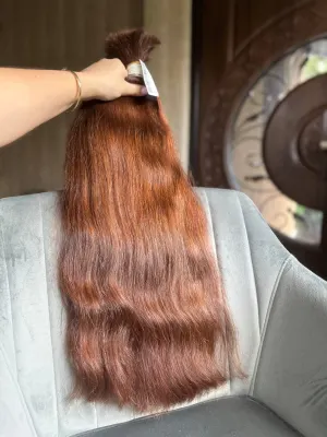 Straight natural hair, 26.5" (67 cm), 255 g — #AA4819 — photo 3