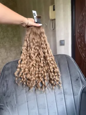 Curly natural hair, 21.5" (54 cm), 167 g — #LO148 — photo 2