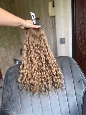 Curly natural hair, 21.5" (54 cm), 167 g — #LO148 — photo 3