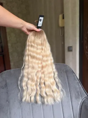 Wavy natural hair, 22" (56 cm), 107 g — #LO227 — photo 3