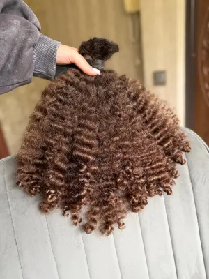 Curly natural hair, 15.5" (40 cm), 134 g — #NA1