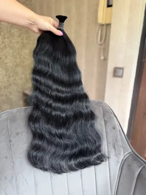 Wavy natural hair, 24" (61 cm), 148 g — #DK32 — photo 2