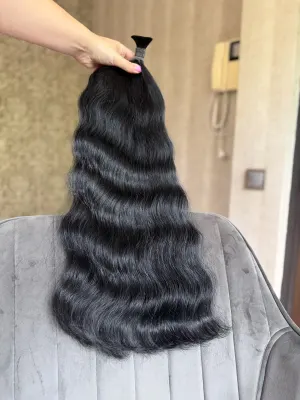 Wavy natural hair, 24" (61 cm), 148 g — #DK32 — photo 3