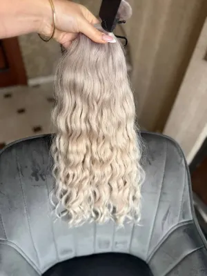 Wavy natural hair, 21.5" (55 cm), 171 g — #LO72 — photo 2