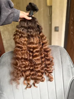 Curly natural hair, 21.5" (55 cm), 162 g — #NA2