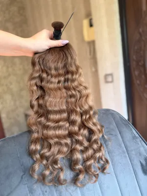 Curly natural hair, 20.5" (52 cm), 138 g — #LO169