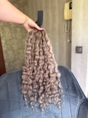 Curly natural hair, 23.5" (60 cm), 143 g — #LO204