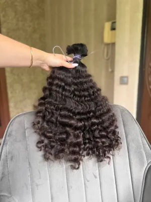 Curly natural hair, 18" (46 cm), 185 g — #UU107 — photo 2