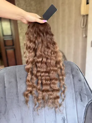 Curly natural hair, 23" (58 cm), 146 g — #LO175
