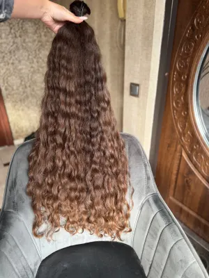 Curly natural hair, 34" (86 cm), 265 g — #LO00