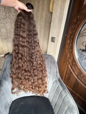 Curly natural hair, 34" (86 cm), 265 g — #LO00 — photo 3