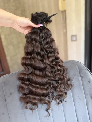 Curly natural hair, 17.5" (45 cm), 145 g — #UU62 — photo 2