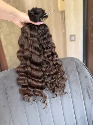 Curly natural hair, 17.5" (45 cm), 145 g — #UU62
