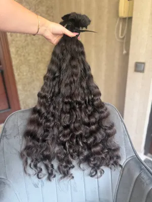 Curly natural hair, 27.5" (70 cm), 339 g — #UU68 — photo 3