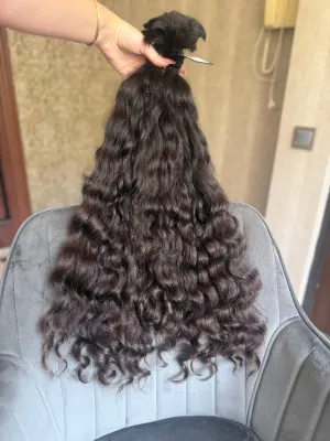 Curly natural hair, 27.5" (70 cm), 339 g — #UU68