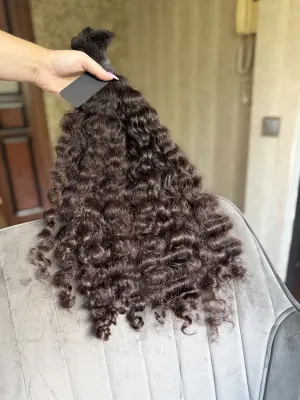 Curly natural hair, 21" (53 cm), 153 g — #UU129