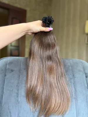 Straight natural hair, 19.5" (49 cm), 109 g — #UU32 — photo 2