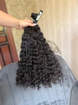 Curly natural hair, 22.5" (57 cm), 207 g — #UU35 — photo 3