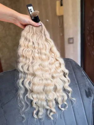 Curly natural hair, 21.5" (54 cm), 145 g — #LO89
