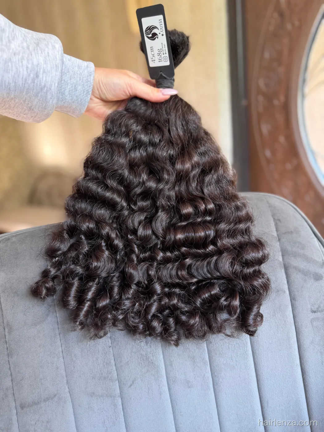 Curly natural hair, 17.5" (45 cm), 168 g — #UU151