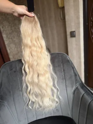 Wavy natural hair, 27.5" (70 cm), 107 g — #DK65 — photo 3