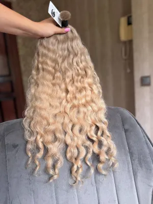 Curly natural hair, 23.5" (60 cm), 115 g — #LO143 — photo 2