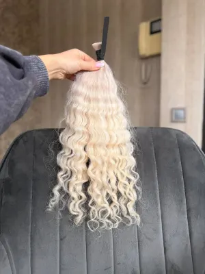 Curly natural hair, 17.5" (45 cm), 66 g — #LO90