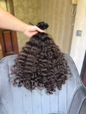 Curly natural hair, 19.5" (50 cm), 177 g — #UU119