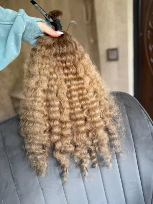 Curly natural hair, 19.5" (50 cm), 111 g — #LO154