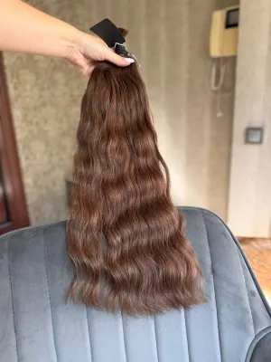 Wavy natural hair, 23" (59 cm), 128 g — #DK30 — photo 2
