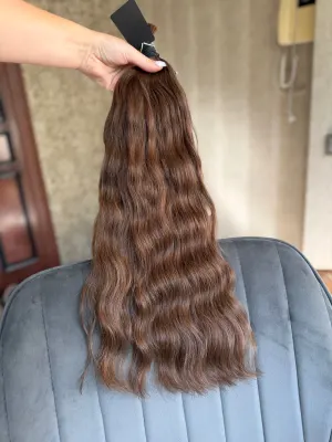 Wavy natural hair, 23" (59 cm), 128 g — #DK30 — photo 3
