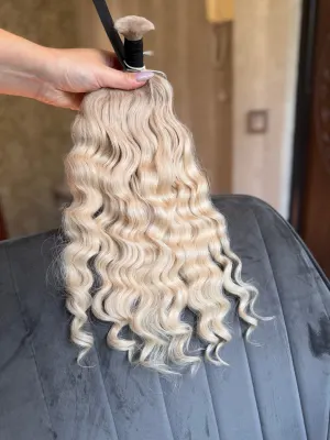 Curly natural hair, 17" (43 cm), 108 g — #LO77