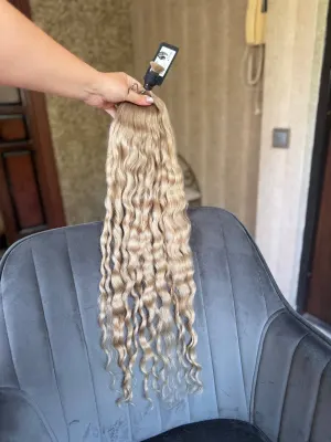Curly natural hair, 27" (68 cm), 91 g — #LO181