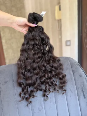 Curly natural hair, 19.5" (50 cm), 112 g — #UU87