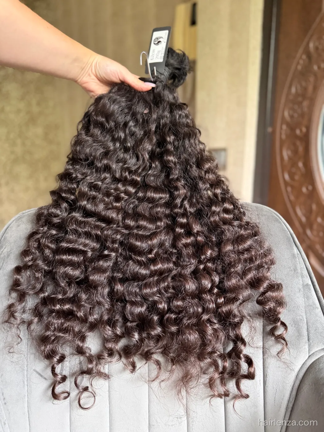 Curly natural hair, 24.5" (62 cm), 210 g — #uu145
