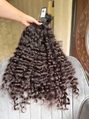 Curly natural hair, 24.5" (62 cm), 210 g — #uu145